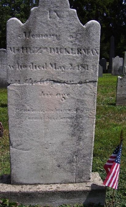 Gravestone of Hezekiah Dickerman in Mount Carmel Cemetery