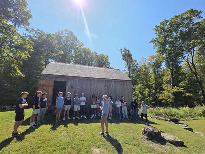 Ken Minkema and students at the Cider Mill